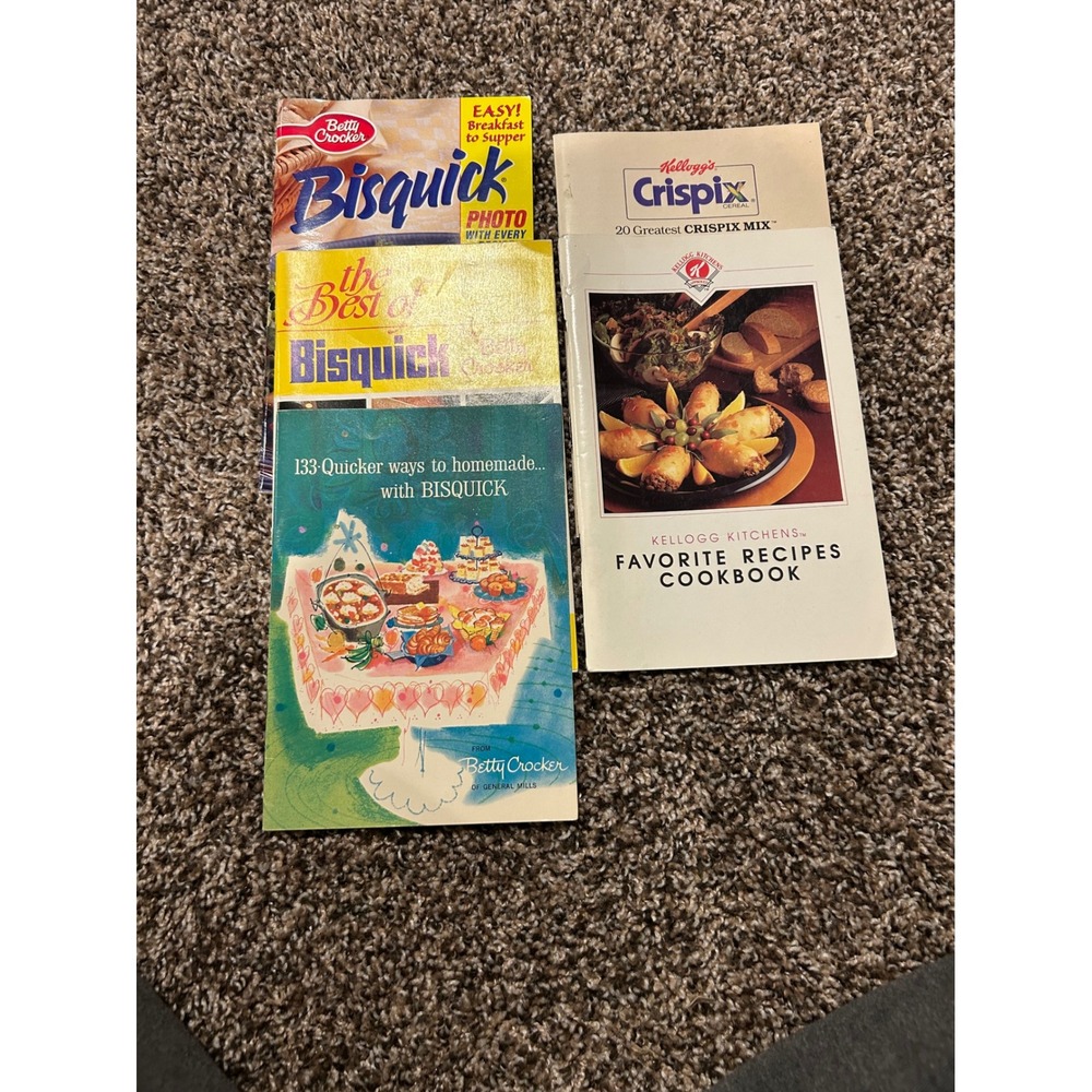 Betty Crocker Bisquick Kellogg Crispix Recipe Cookbooks Lot Vintage Kitchen‎
